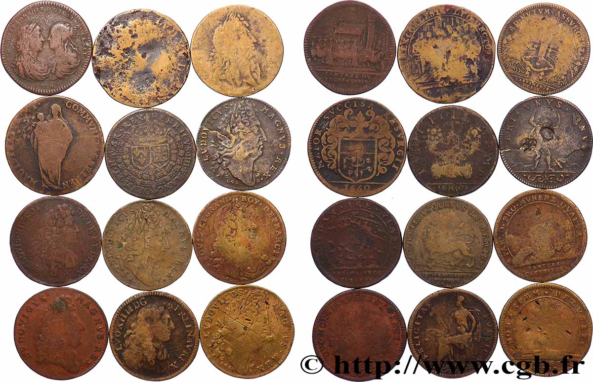 LOTS Lot de 12 jetons F