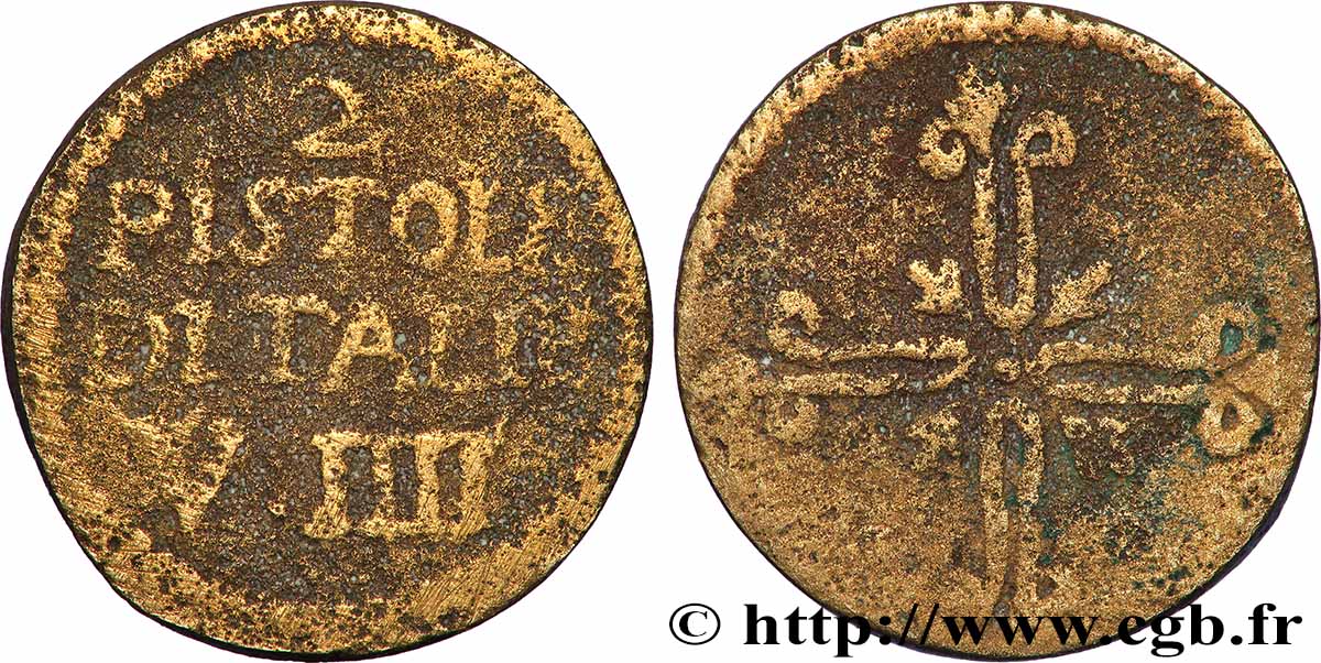 ITALIE - POIDS MONÉTAIRE Poids monétaire pour la pièce de deux pistoles d’Italie q.SPL