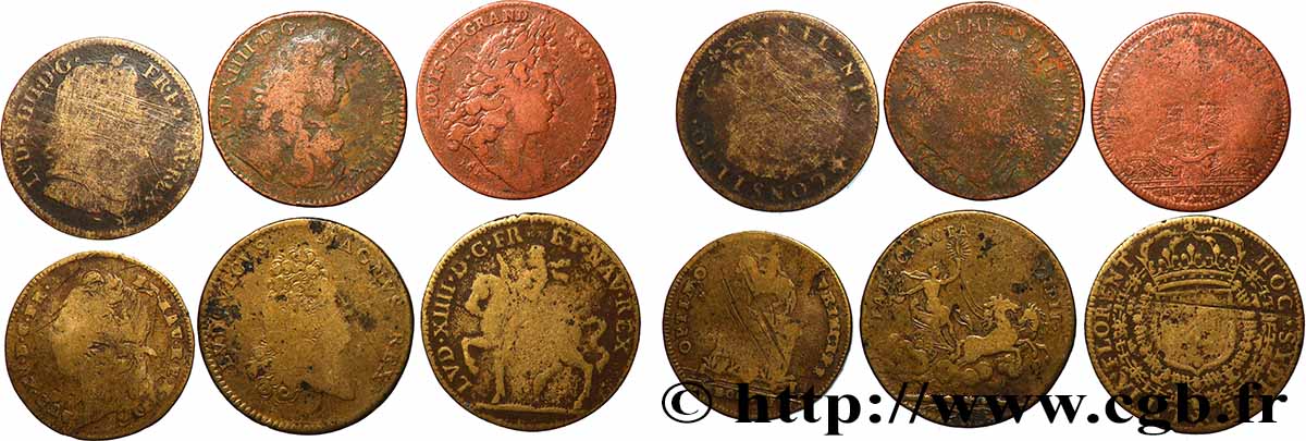 LOTS Lot de 6 jetons à identifier VF
