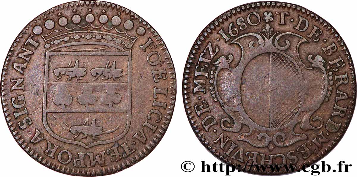LORRAINE - DUCHÉ DE LORRAINE - CHARLES IV Thomas de Bérard, maître échevin de Metz TTB