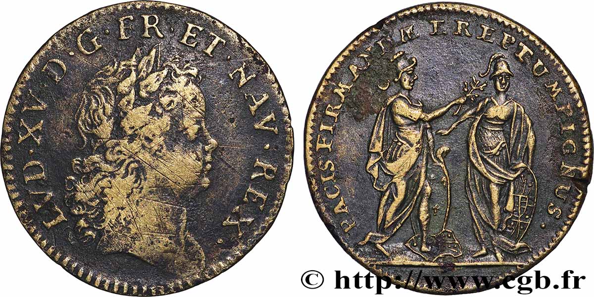 LOUIS XV DIT LE BIEN AIMÉ La prise de Fontarabie (pays Basque) TB+
