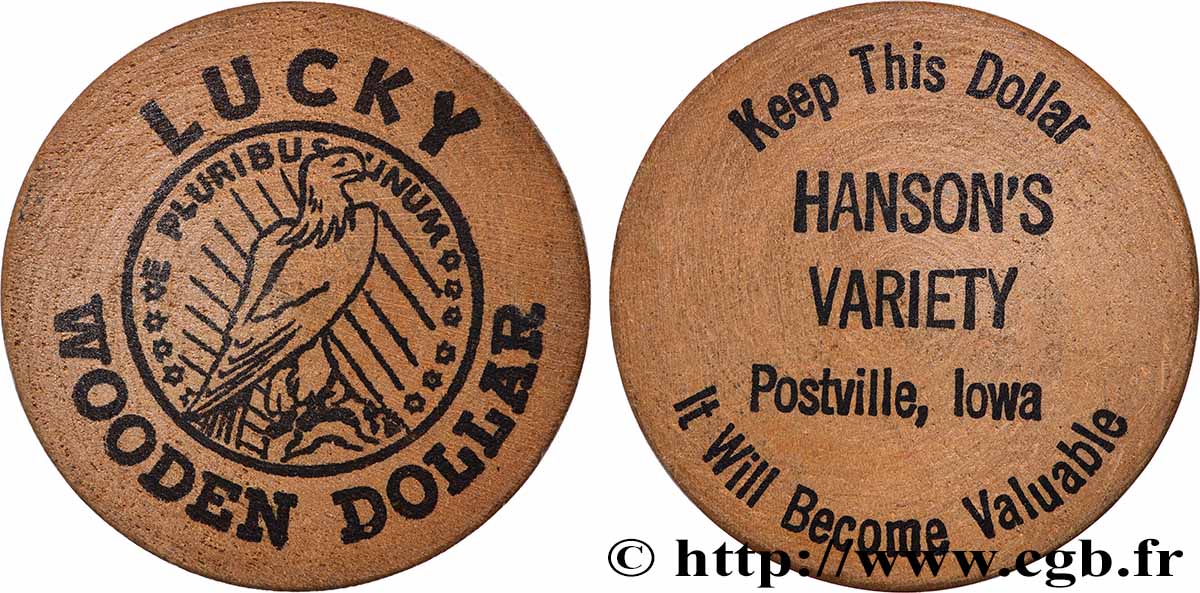 JETONS PUBLICITAIRES Wooden dollar, Hanson’s variety fVZ