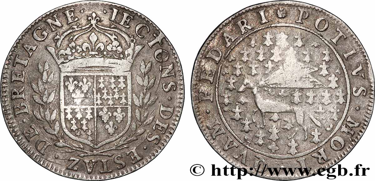 BRETAGNE (ÉTATS DE...) États, frappe entre 1657 et 1675 XF