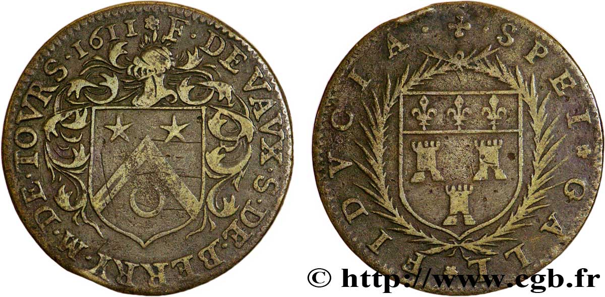 TOURAINE - GENTRY AND TOWNS Jeton Lt 27, François De Vaux, maire de Tours XF