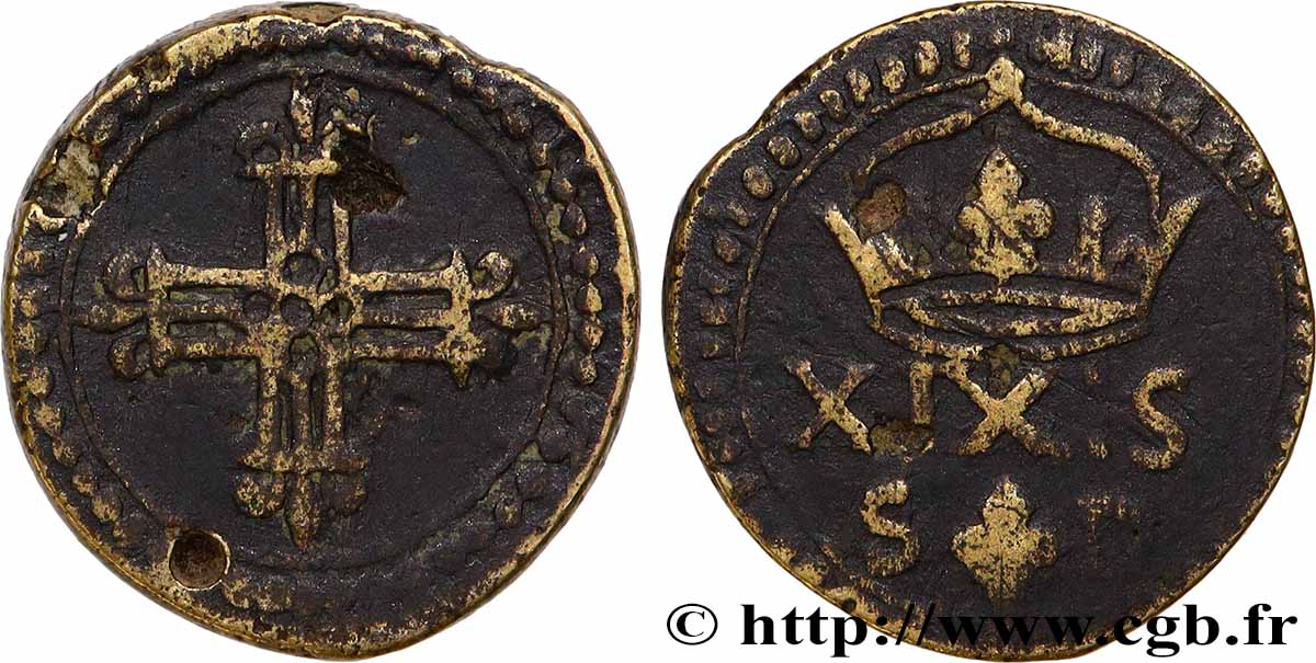 HENRI III à LOUIS XIV - POIDS MONÉTAIRE Poids monétaire pour le quart de franc BB