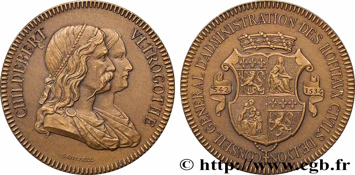LYON ET DU LYONNAIS (JETONS ET MÉDAILLES DE...) Médaille, Hôpitaux civils de Lyon, conseil d’administration TTB+
