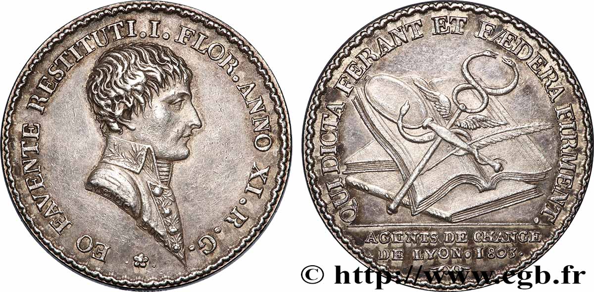 LYON AND THE LYONNAIS AREA (JETONS AND MEDALS OF...) Agents de change de Lyon AU