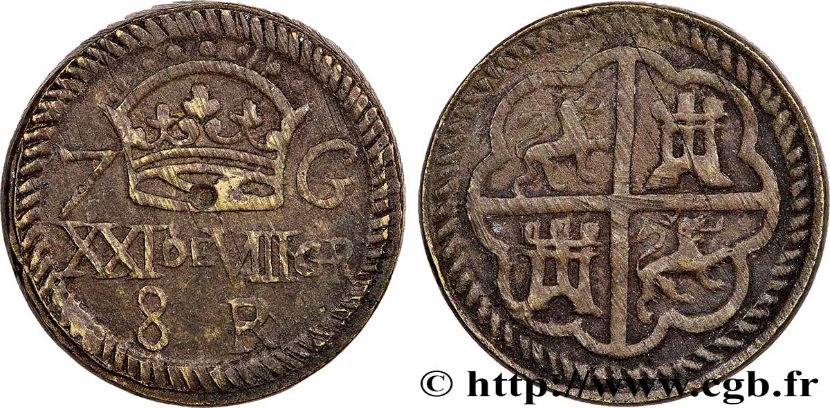 SPANIEN Poids monétaire pour la pièce de 8 Reales SS