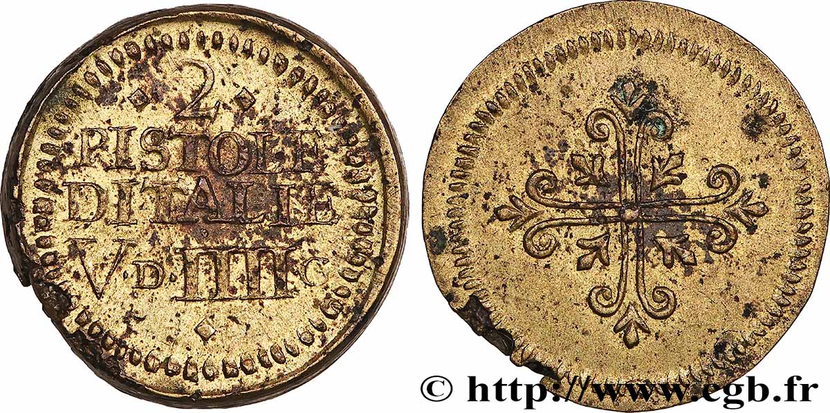 ITALIE - POIDS MONÉTAIRE Poids monétaire pour la pièce de deux pistoles d’Italie q.SPL