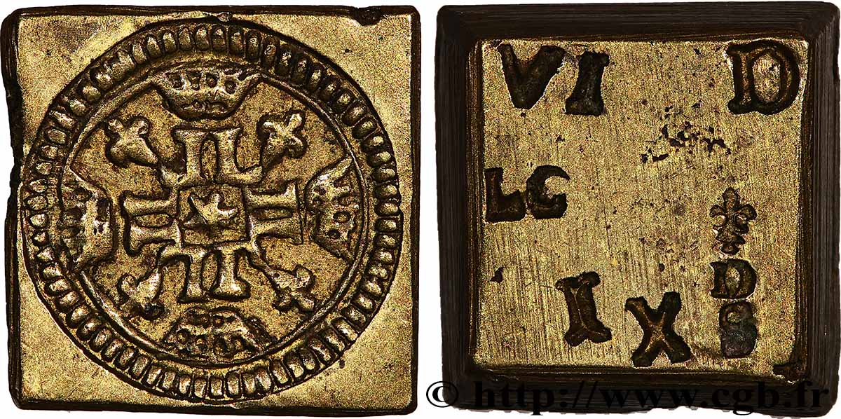 LOUIS XIII et LOUIS XIV - POIDS MONÉTAIRE Poids monétaire pour le louis d’or aux huit L et soleil TTB