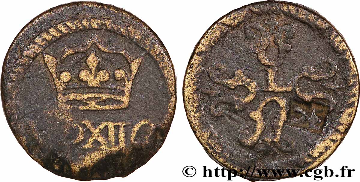 LOUIS XIII Poids monétaire pour le demi-franc fSS