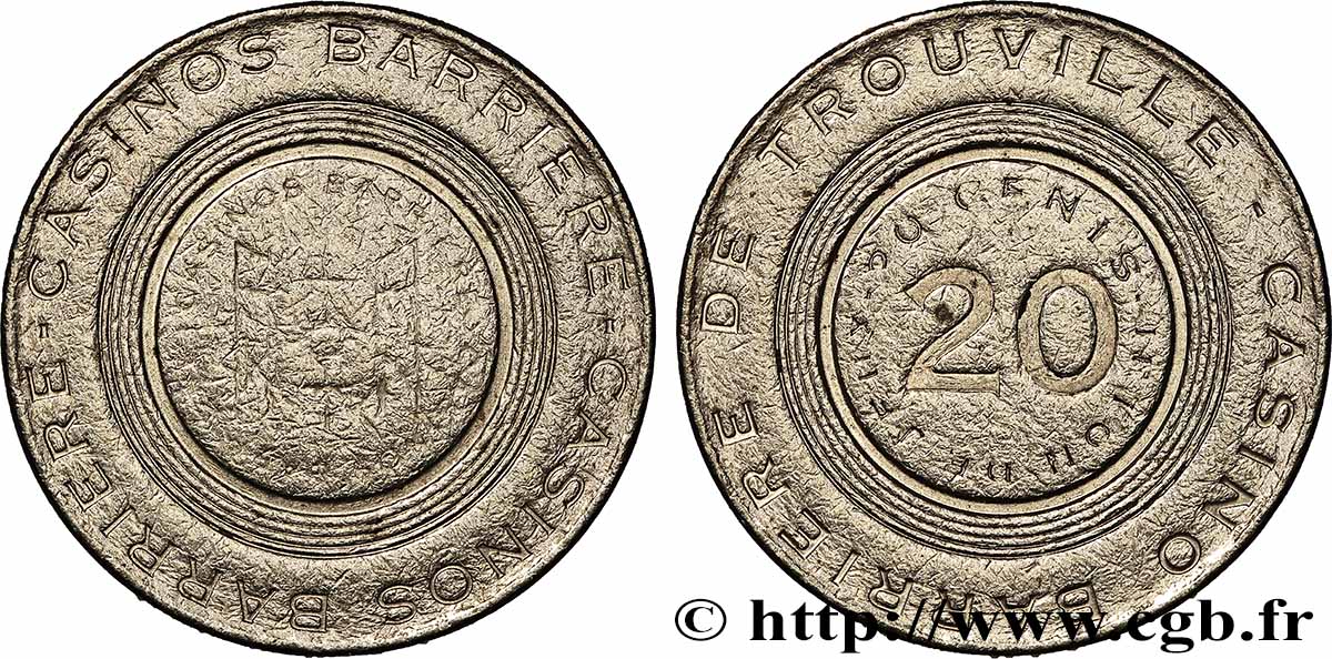 CASINOS ET JEUX Casino de Trouville, 20 centimes TTB