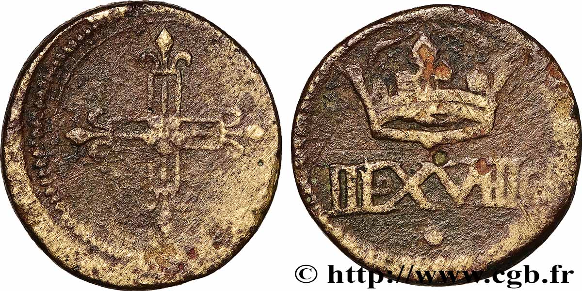 HENRI III à LOUIS XIV - POIDS MONÉTAIRE Poids monétaire pour le huitième d’écu TB+