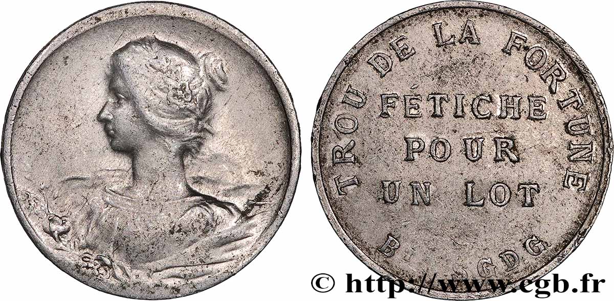 FEASTS AND COINS MINTED FOR BALLS Trou de la fortune XF