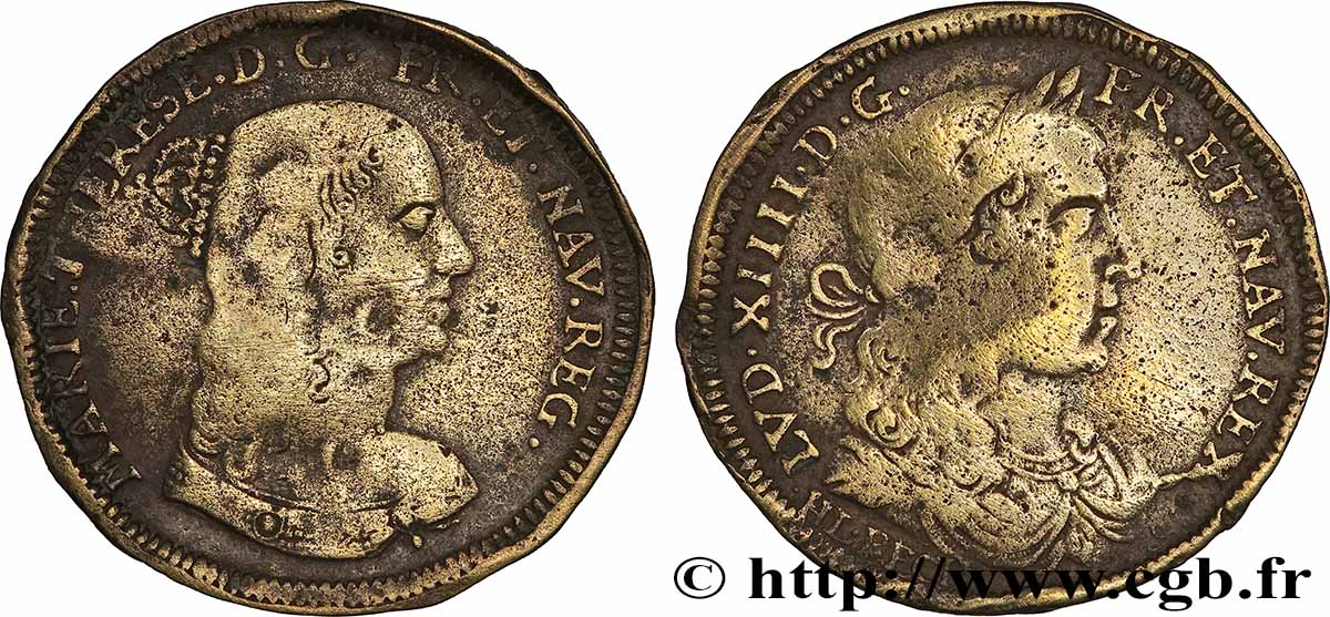 ROUYER - X.JETONS DE NUREMBERG MARIE THÉRÈSE D’AUTRICHE ET LOUIS XIV fSS