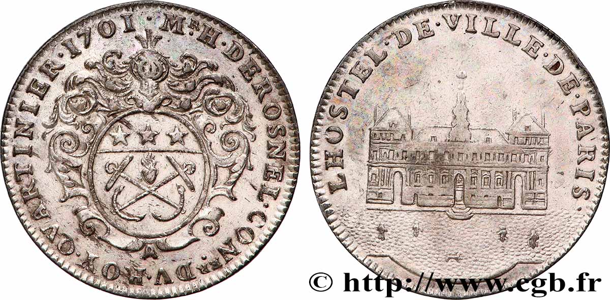ÎLE DE FRANCE - VILLES et NOBLESSE H. Derosnel, Conseiller du roi, Quartinier TTB