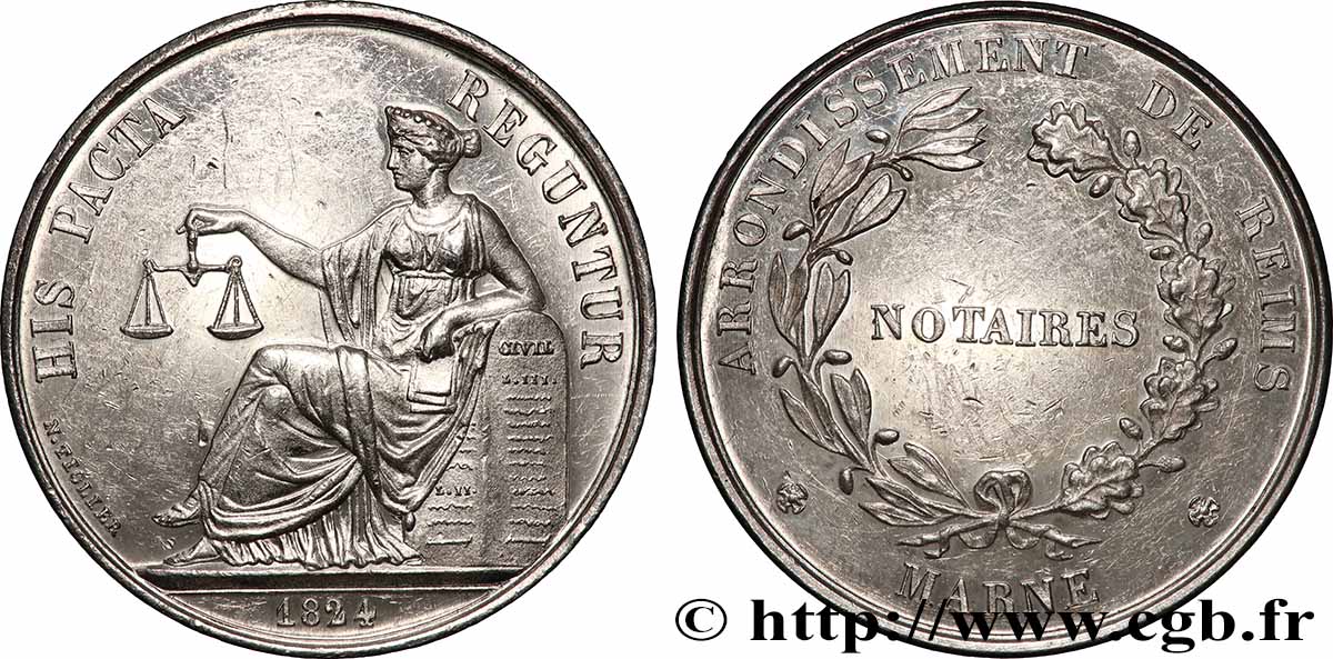 NOTAIRES DU XIXe SIECLE Notaires de Reims TTB+