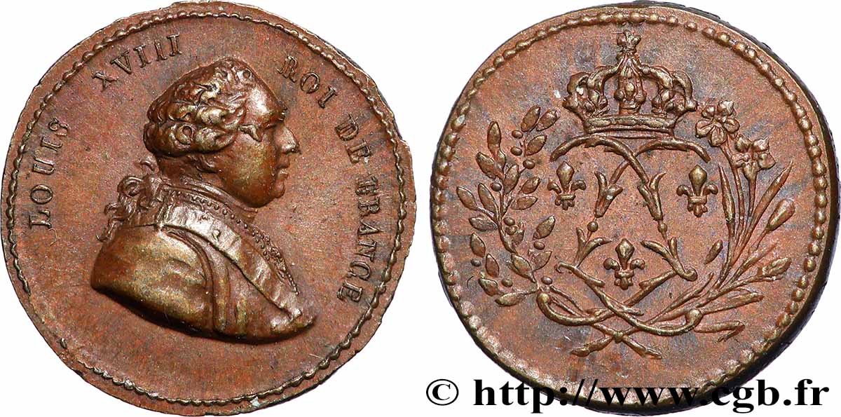 LOUIS XVIII Quinaire de Louis XVIII, frappé durant l’exil AU