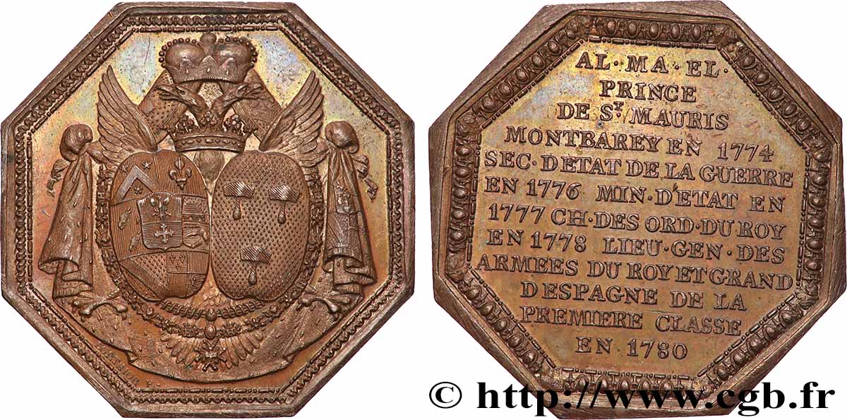 FRANCHE-COMTE - Gentry and towns Alexandre Marc Eléonore Louis César de Saint-Mauris Montbarrey et Thais de Mailly Nesle, REFRAPPE XIXe siècle MS
