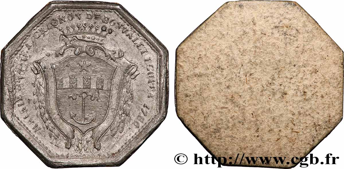 ORLÉANAIS - Noblesse et villes Jeton octogonal, Crignon de Bonvalet, maire d’Orléans, tirage uniface de l’avers (essai) TTB