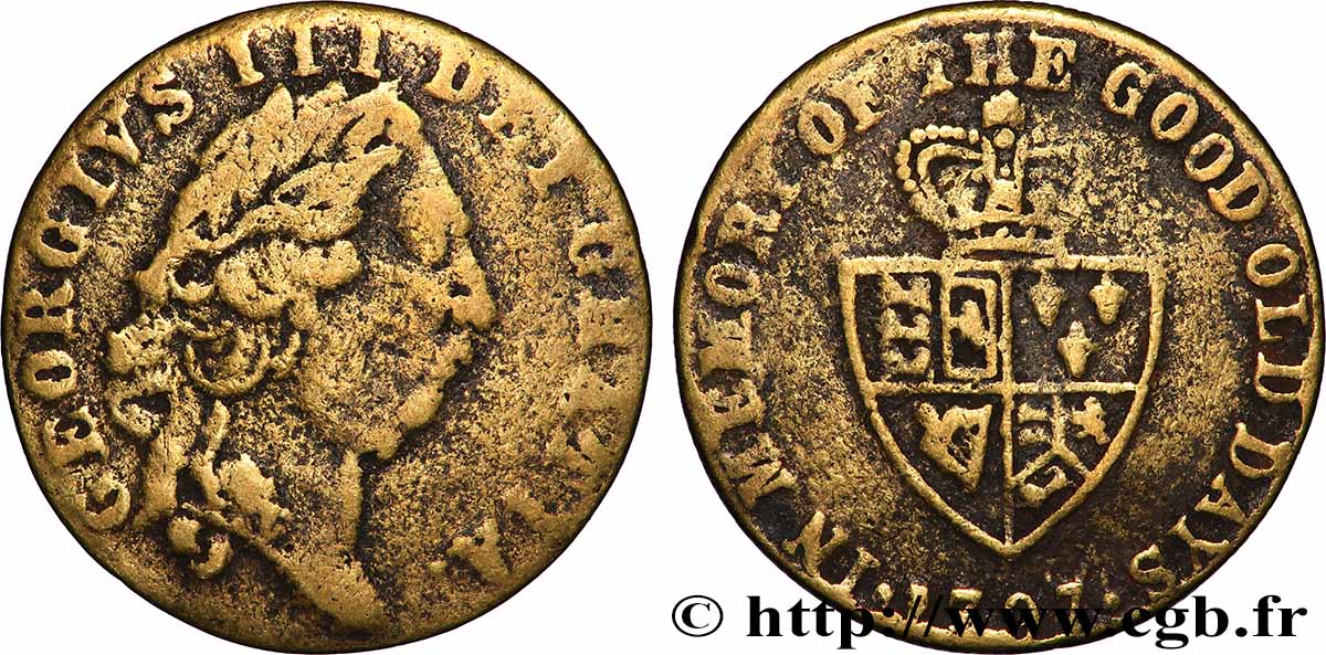 ANGLETERRE Jeton de compte, Module Guinée Georges III TTB