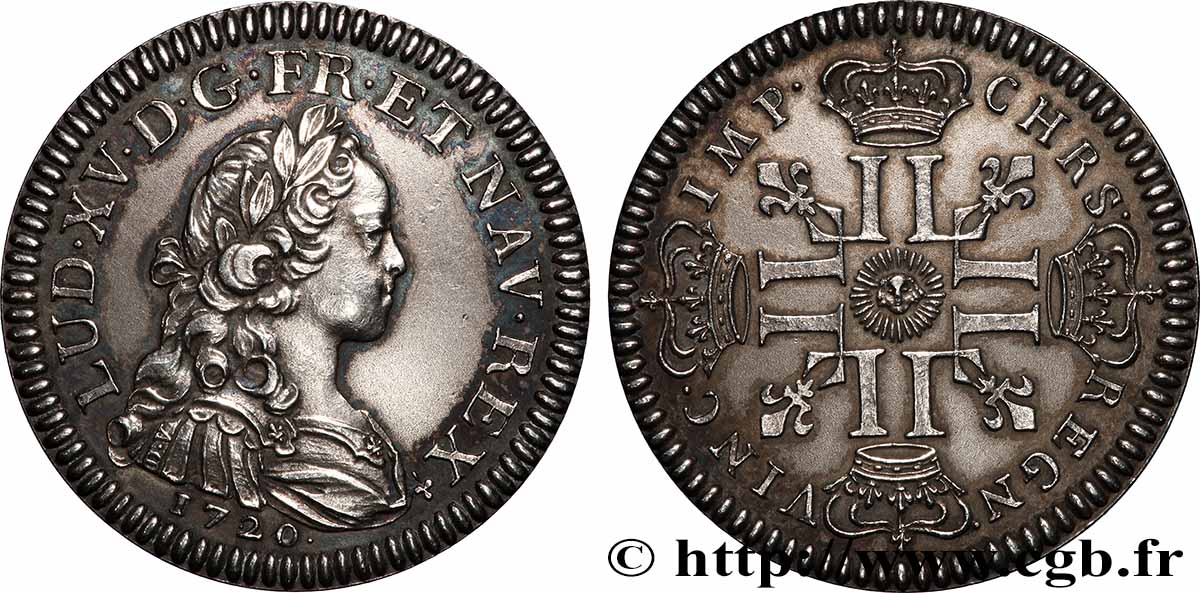 III REPUBLIC Essai de métal et de module au type de Louis XV frappé brillant AU