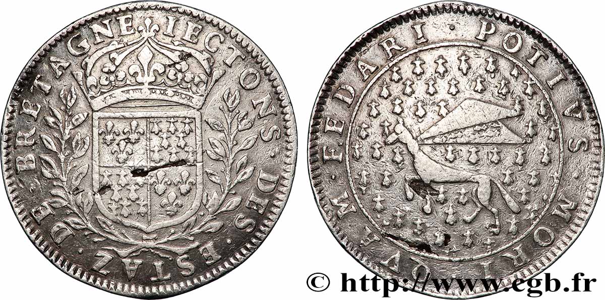 BRETAGNE (ÉTATS DE...) États, frappe entre 1657 et 1675 TTB
