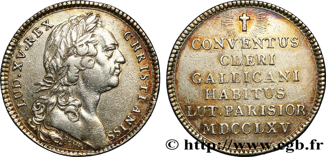 ASSEMBLÉE DU CLERGÉ ET JETONS RELIGIEUX Louis XV TB+