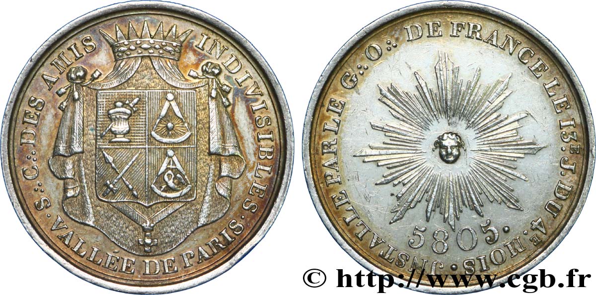 FRANC - MAÇONNERIE LES AMIS INDIVISIBLES - CHAPITRE - PARIS SUP