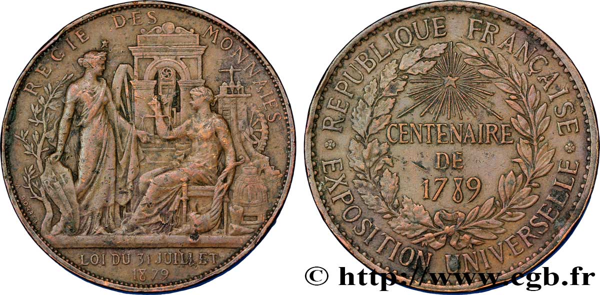 EXPOSITIONS DIVERSES Centenaire de 1789 TTB