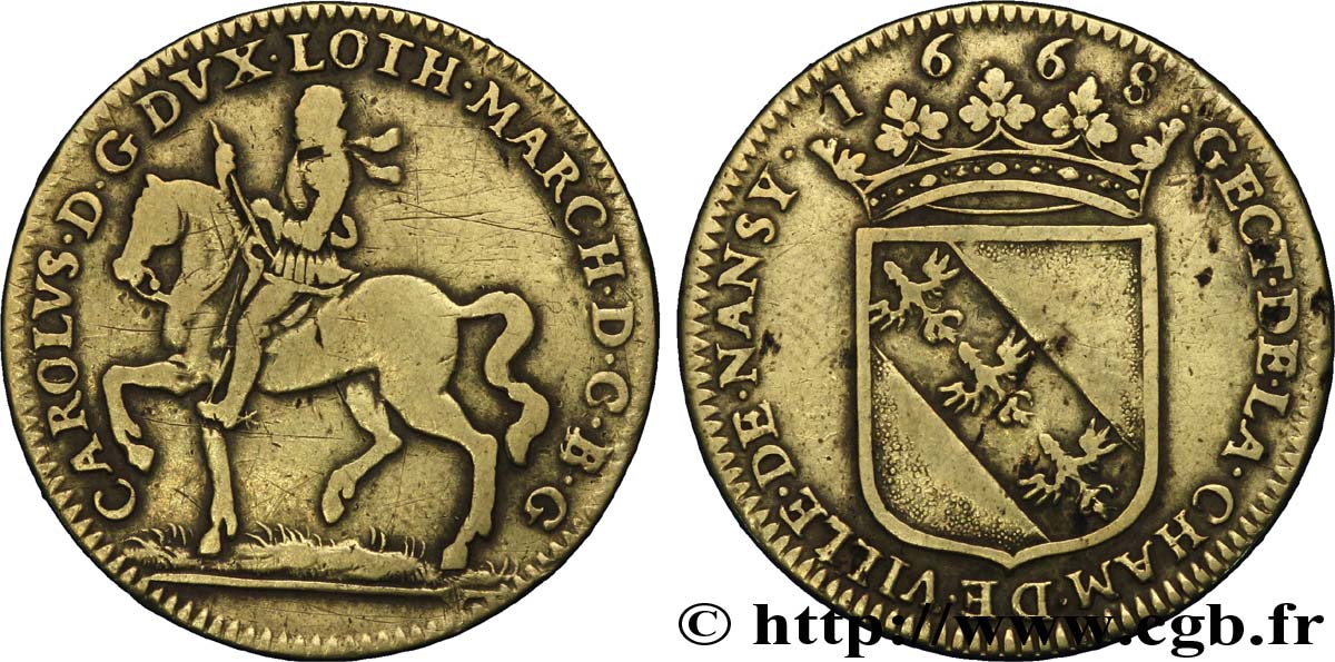 LORRAINE - DUCHÉ DE LORRAINE - CHARLES IV CHAMBRE DES COMPTES DE NANCY TTB