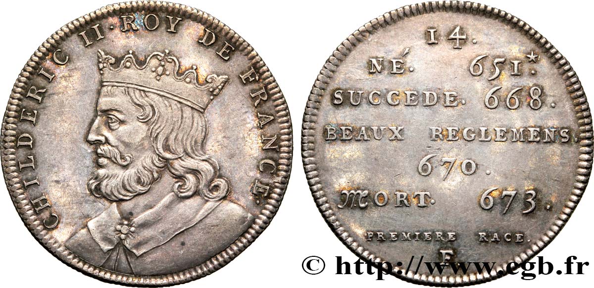 METALLIC SERIES OF THE KINGS OF FRANCE  Règne de CHILDERIC II - 14 - frappe d’origine en monnaie AU