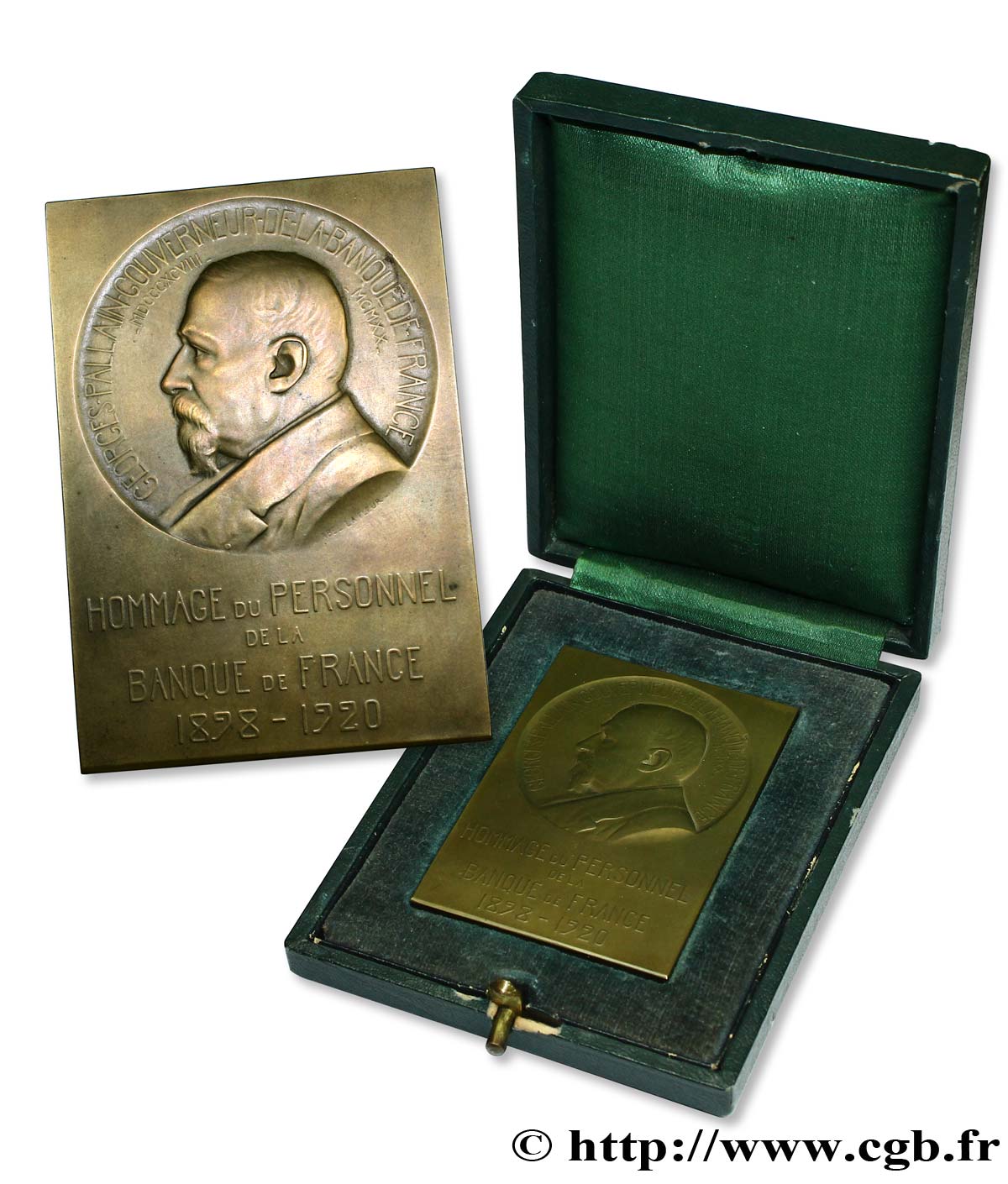 BANQUE DE FRANCE Médaille Bronze 64x44, Georges Pallain gouverneur SUP