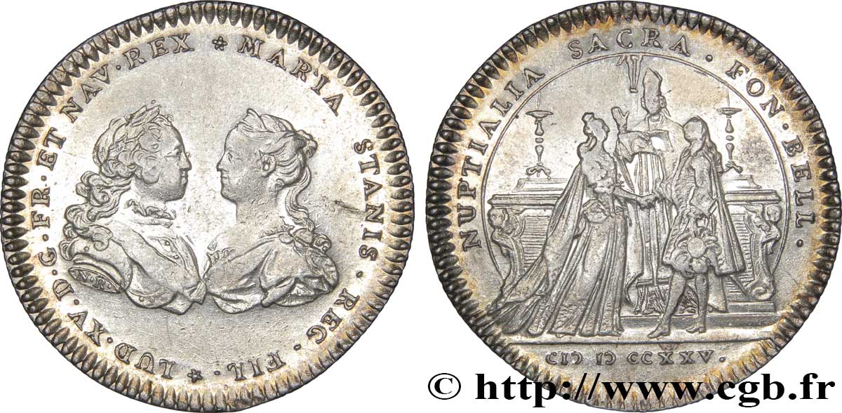 AMOUR ET MARIAGE MARIAGE DE LOUIS XV ET MARIE LECZINSKA TTB+