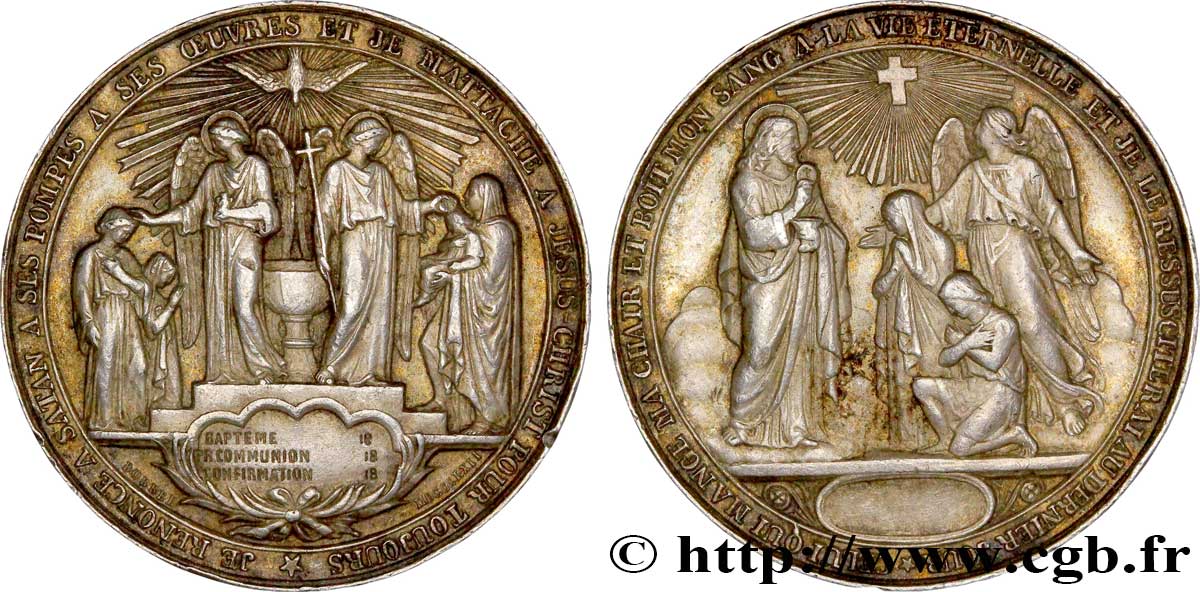 CHURCHES Médaille de baptême, communion et confirmation MS