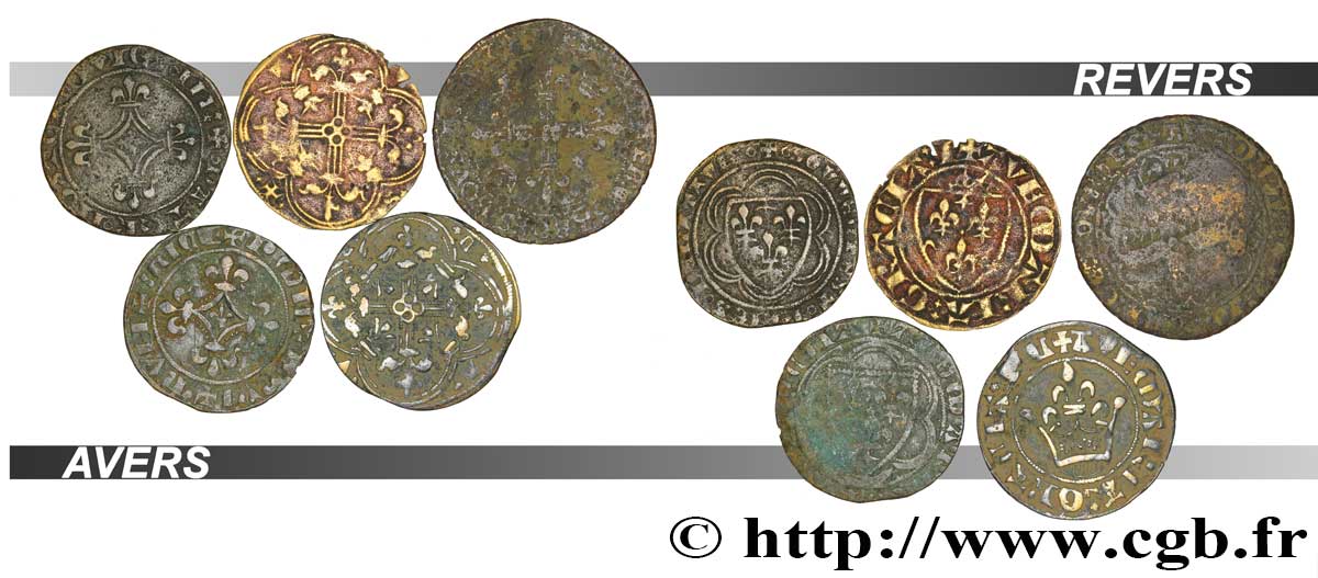 LOTS Lot de cinq jetons du Moyen-Âge états et métaux divers