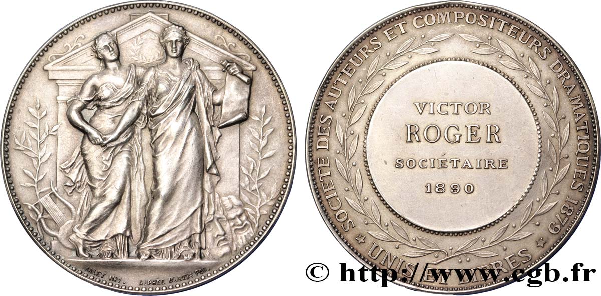 ASSOCIATIONS PROFESSIONNELLES - SYNDICATS. XIXe Société des auteurs et compositeurs dramatiques : VICTOR ROGER MBC