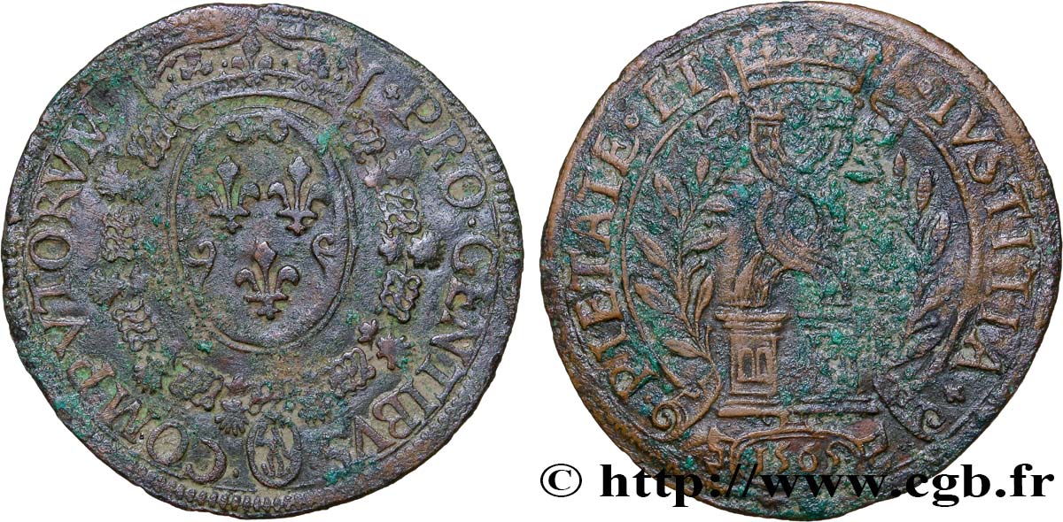 CHAMBRE DES COMPTES DE DIJON Jeton CU 28, Charles IX TTB