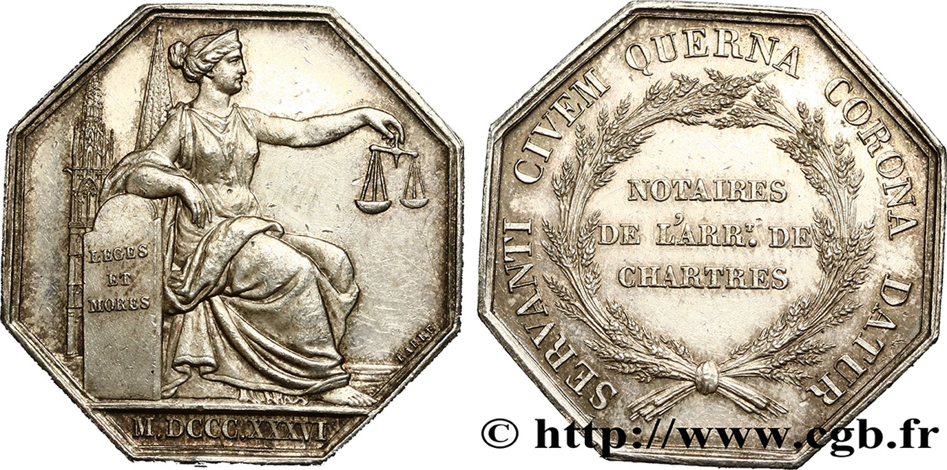 NOTAIRES DU XIXe SIECLE Notaires de Chartres TTB+