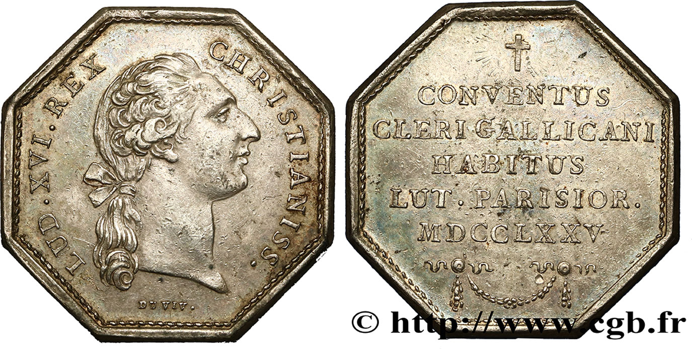 ASSEMBLÉE DU CLERGÉ ET JETONS RELIGIEUX Louis XVI TTB