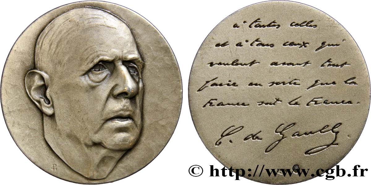CINQUIÈME RÉPUBLIQUE Médaille de vœux de De Gaulle SUP