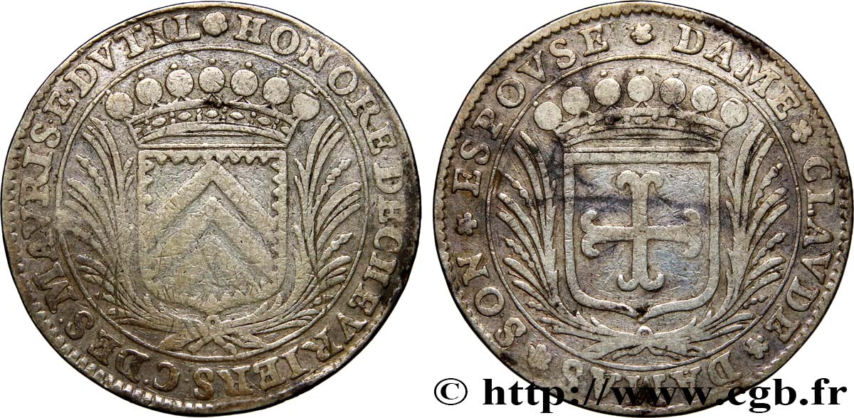 BOURGOGNE - VILLES ET NOBLESSE Jeton AR 30, Honoré de Chevriers, comte de Saint-Mauris (Mâconnais) TB+