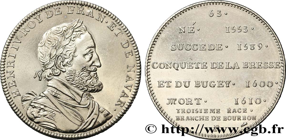 SÉRIE MÉTALLIQUE DES ROIS DE FRANCE Règne de HENRI IV - 63 - refrappe ultra-moderne EBC