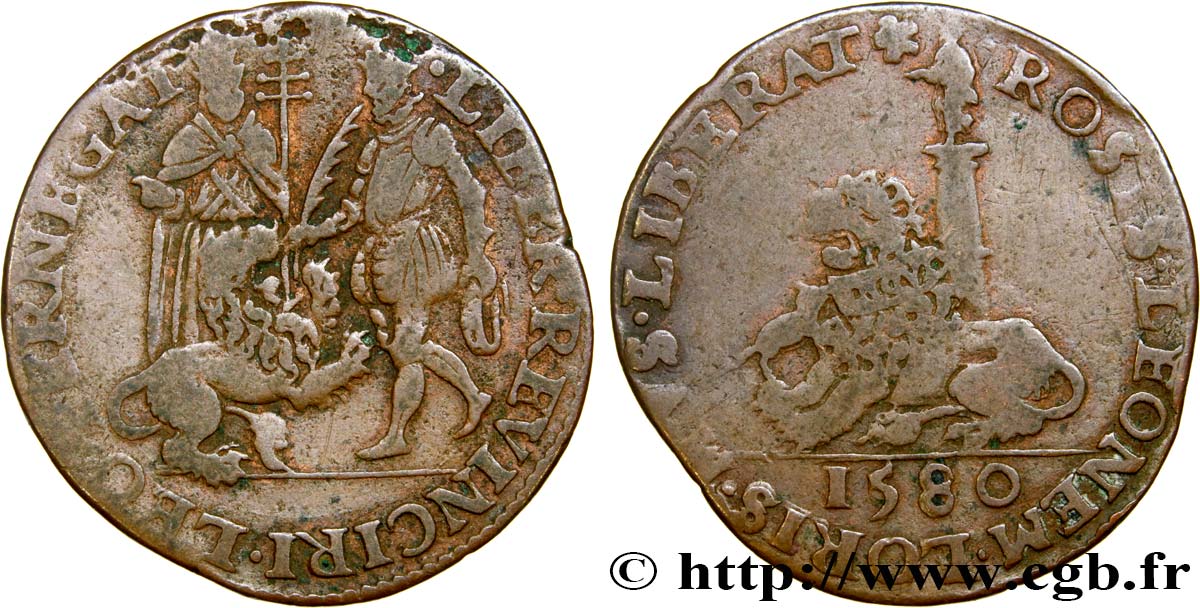PAYS-BAS ESPAGNOLS - COMTÉ DE FLANDRE - PHILIPPE II D ESPAGNE PHILIPPE II D ESPAGNE TB+