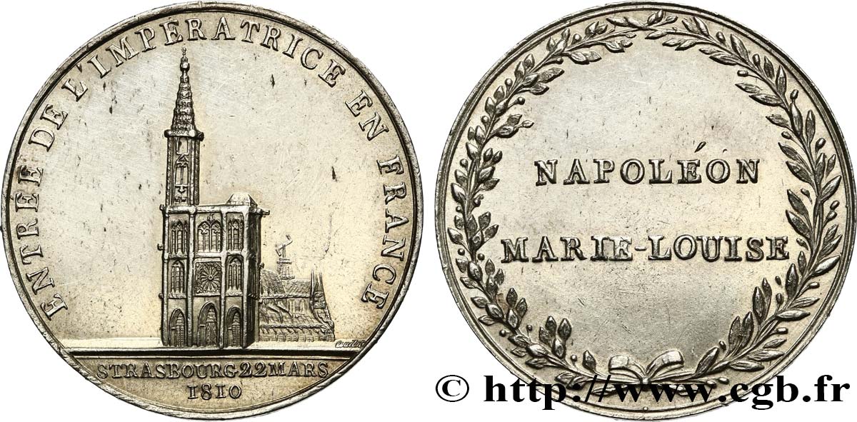 FIRST FRENCH EMPIRE. Napoléon Emperor bare head - Republican calendar Entrée de Marie-Louise à Strasbourg XF