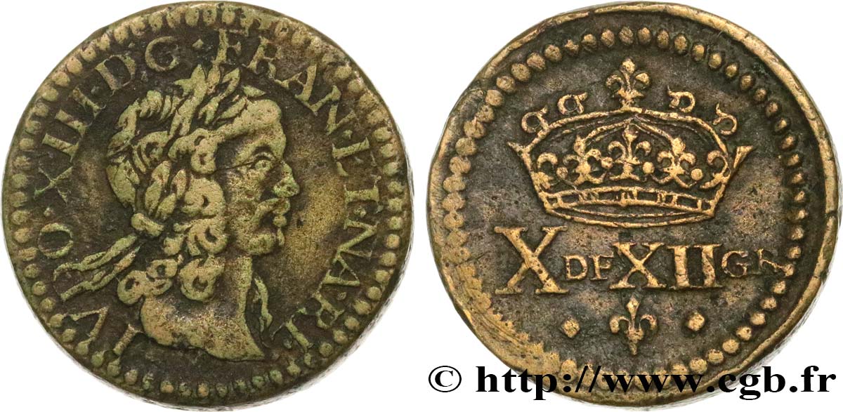 LOUIS XIII  Poids monétaire pour le double louis de Louis XIII (à partir de 1640) MBC