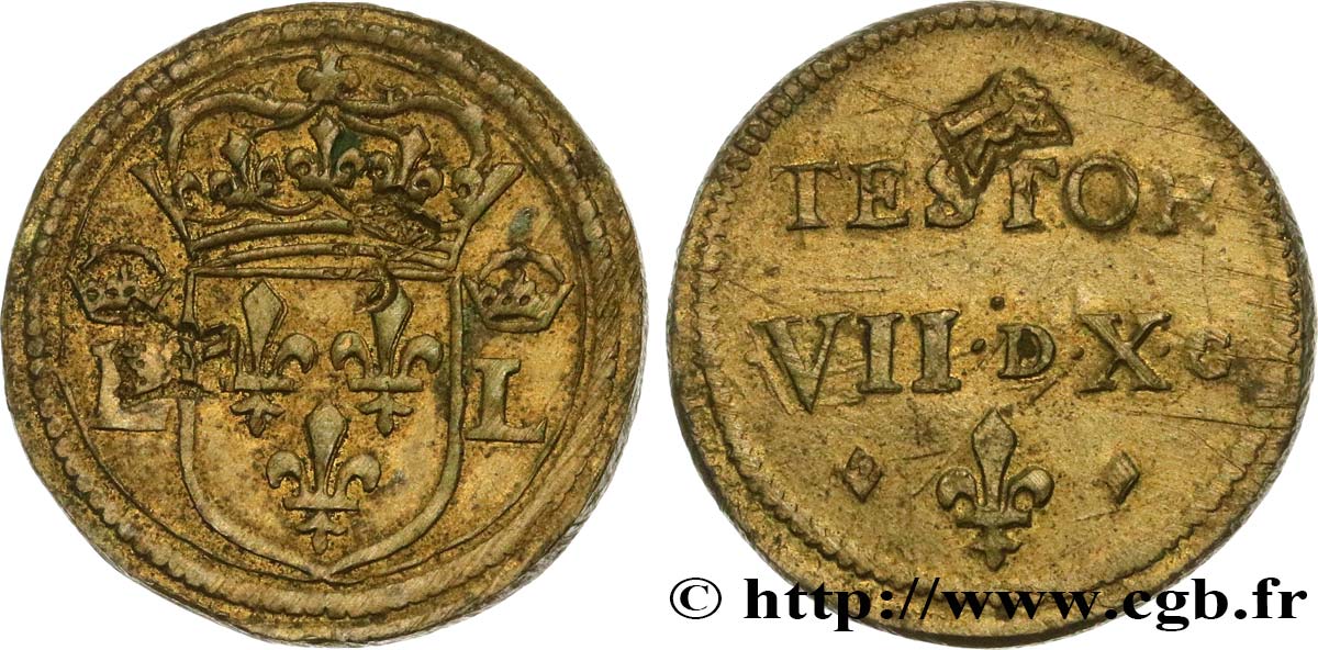 LOUIS XII TO HENRI III - COIN WEIGHT Poids monétaire pour le teston XF