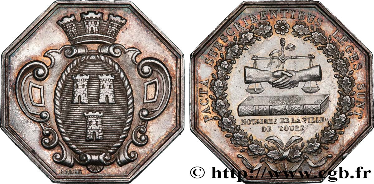 NOTAIRES DU XIXe SIECLE Notaires de Tours TTB+