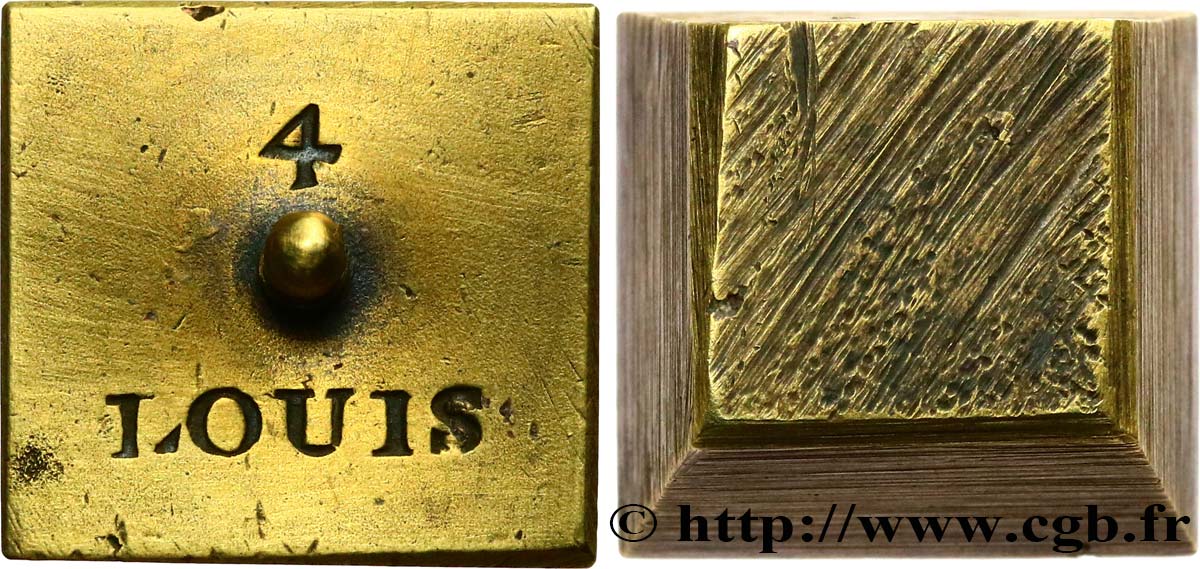FRANCE - MONETARY WEIGHT Poids monétaire pour 4 louis d’or avec boule de préhension XF