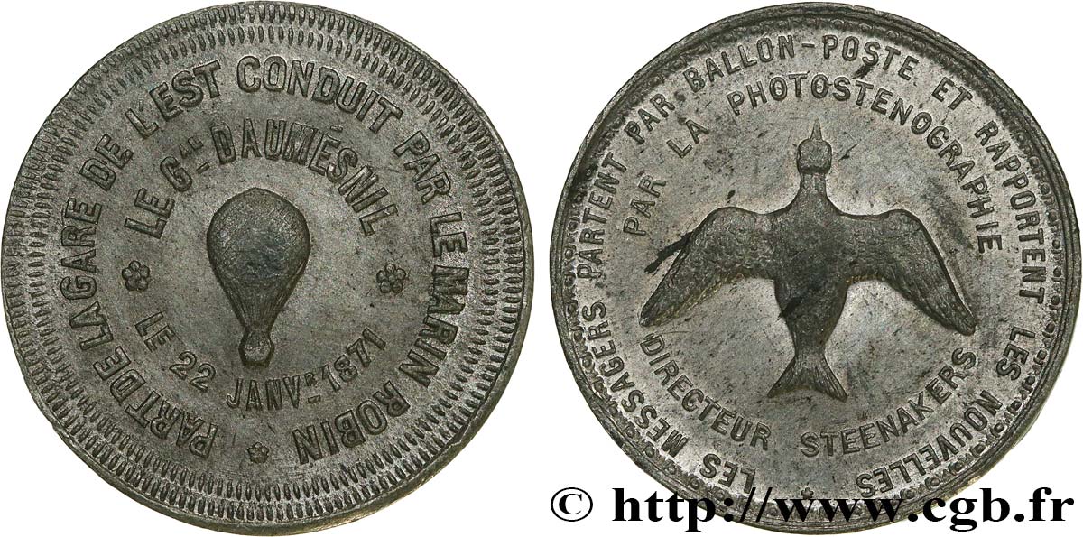 COMMUNE (LA) TROISIÈME RÉPUBLIQUE Module de 10 centimes, ballon   L’ARMEE DE LA LOIRE   TTB+